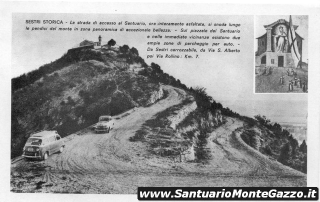 Santuario Monte Gazzo strada di accesso nel 1960 circa